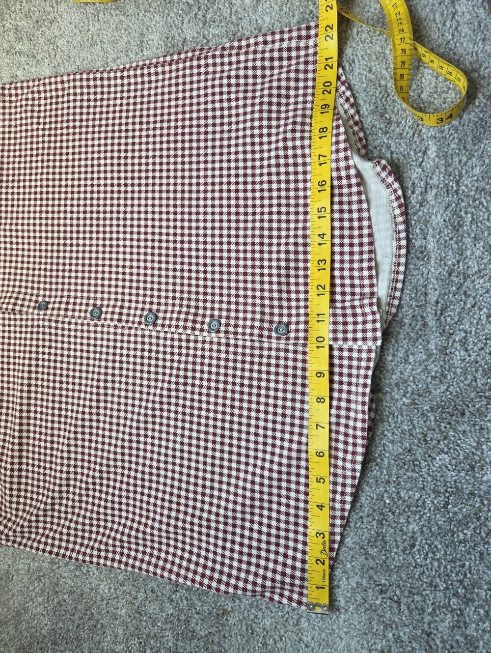 Vintage Burgundy Gingham Sleeveless Shirt - Picture 2 of 16